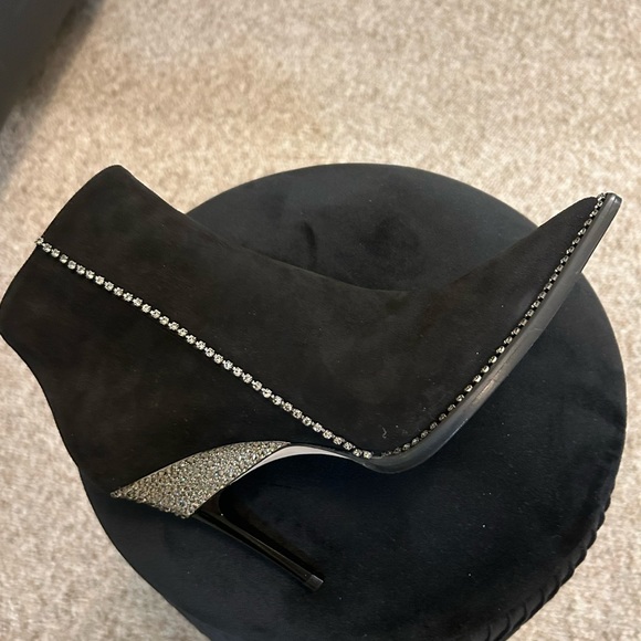 JIMMY CHOO Brecken 100 crystal-embellished suede ankle boots-(NEW) size: 37.5 - Picture 6 of 7